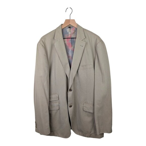 Kroon | Blazer Jacket Linen/Cotton Blend | 46R | Khaki/Beige/Tan - Picture 1 of 11